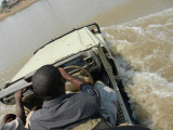 Crossing the Luangwa River to our next camp, Tena Tena
