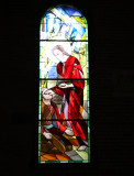 Carville stained glass window in Catholic Church - healing the  blind 