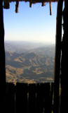 loo with a view: view from inside the loo hut, second evening of trek