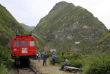 the train came down Devils Nose, the mountain in the front