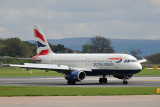 Airbus A320 arriving in Manchester, UK