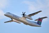 Dash 8-400 leaving Johannesburg, South Africa. Dash 8-400 au départ de Johannesburg, Afrique du Sud.