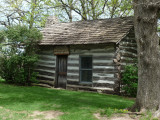 Log cabin, city park