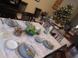 At home, ready for Christmas dinner
