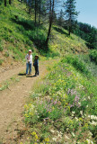 Elaine Queener and Christina on the hunt for Spiranthes porrifolia. Wapshilla Ridge, Hells Canyon  Idaho7/28/11