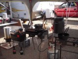 Tuesday:<BR>Camp Kitchen set up<BR>at Indian Creek