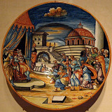 Large dish: Joseph Receiving His Brothers in Egypt