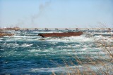 The Sand Barge near the brink of the Horseshoe Falls