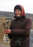 Cory with his birthday Northern Goshawk
