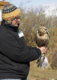 Gail with the Rough-legged Hawk