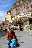 At the Santorini harbor below Fira.