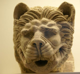 Elegant lion's head rendered in Pentelic Marble from the Olympic Village at Olympia.