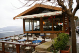 Cafe Astra with a spectacular view of the Delphi countryside and the Amfissa valley below.