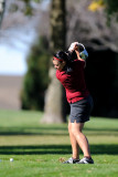 Kayla torques her driver on the 14th tee