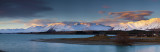 Panorama of last light on Two Thumb Range, Lake Tekapo, Canterbury, New Zealand
