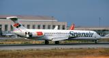 EC-GHE  Spanair MD-80 note engine with Scandinavian titles.jpg