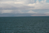 In the Sound of Jura with the snow covered peaks of the Paps of Jura