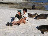 Posing with the Sea Lions, Darwin Bay-Genovesa, Galapagos