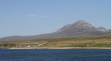 Paps of Jura and the Jura ferry terminal from the Sound of Islay