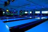 Bowling alley with the glow on