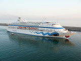 AIDA CARA (1996) leaving Civitavechia, Italy