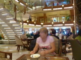 Grand Princess - The Piazza Margaret enjoying her tea