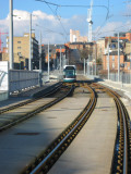 203 (2013) Bombardier Incentros AT6/5 Leaving Station Street Terminus