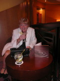 Margaret enjoying a cocktail onboard