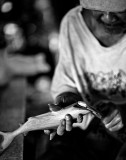 Sanding a carved shark. IMG_4070.jpg