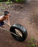 Using an old tire as a toy. IMG_3723.jpg