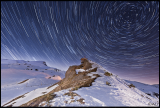 star trails over alps