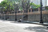 The plaza, built in 1858, is desolate on a Sunday afternoon