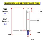 914-6 GT Front Hood Pins Post Dimmensions