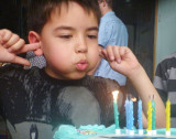 Blowing out 7 candles