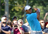 Tiger Woods tees off at the 93rd PGA Championship