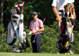 Jim Furyk looks over a green at the 93rd PGA Championship