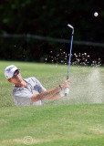 Adam Scott comes out of a bunker at the 93rd PGA Championship