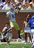 Georgia Tech WR Jeff Greene leaps to attempt to reach an overthrown pass