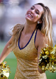 Jackets Dance Team member performs on the sidelines during the game