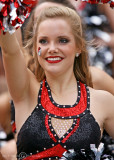 Bulldogs Dance Team member cheers from the south end zone