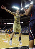 Yellow Jackets F Tjasa Gortnar defends the Cavaliers inbound play along the baseline