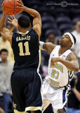 Jackets G Reed puts pressure on Demon Deacons G Harris