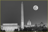 The monuments in full moon