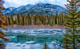 Bow River & Sulphur Mountain in Winter, Banff