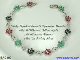 Gemstone Bracelet From kaisilver, BRC100 Ruby Sapphire Emerald Bracelet