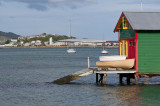 the green boat shed at Evans Bay