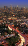 Downtown Los Angeles and Highway 101 in the Evening