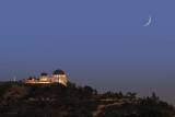 Griffith Observatory and Crescent Moon