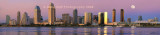 San Diego Evening Panorama with Full Moon