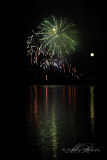 Fireworks with Full Moon